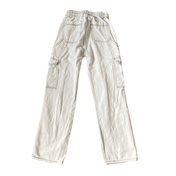 Preloved Y2K Women's White Elasticated Waistband Cargo Jeans - UK Size 8 - Picture 3 of 13